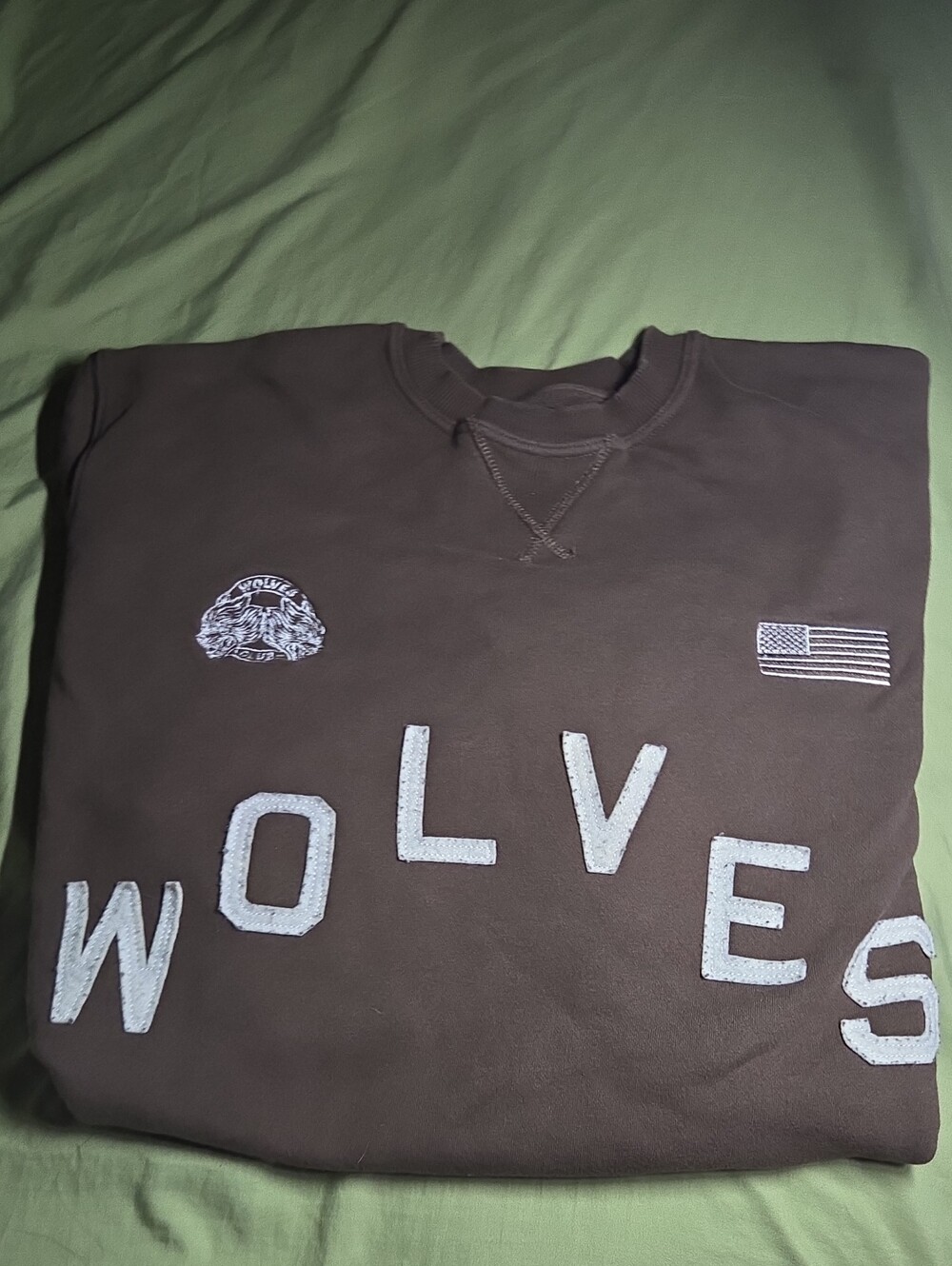 Darc Sport Brown 'WOLVES' Embroidered Crewneck Sweatshirt